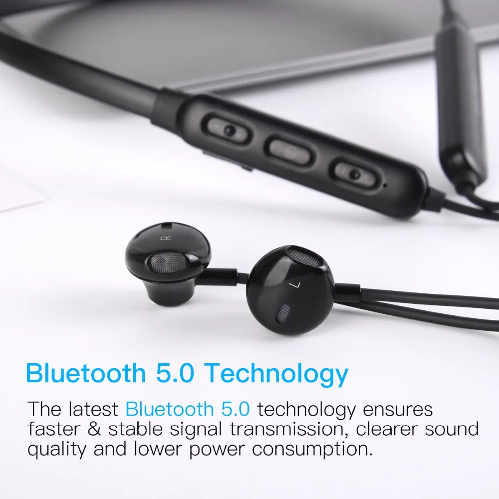 Беспроводные наушники Wavefun Flex 2 с шейным ремешком Bluetooth V5.0 IPX5 водонепроницаемые