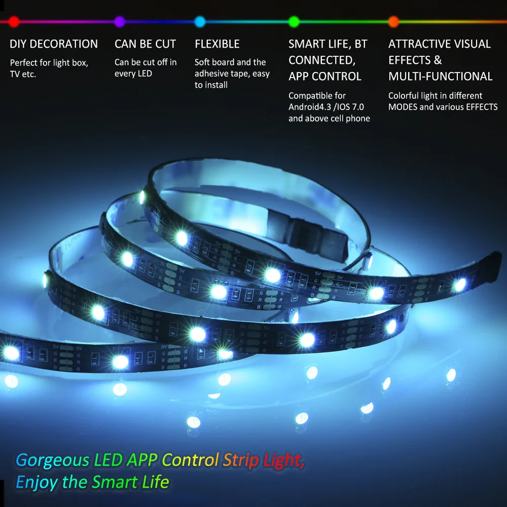 Светодиодный светильник SMD5050 RGB 30 Wi Fi 400 лм 17 Вт|Светодиодные ленты| |