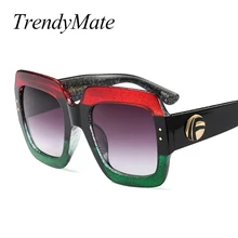 Большие Квадратные Солнцезащитные очки для женщин, модные солнцезащитные очки с градиентными линзами для женщин, брендовые роскошные черные зеленые красные Оттенки UV400 1159T