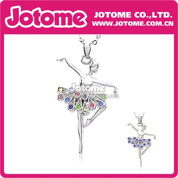 

100pcs/lot / Shiny Mixed Color Ballerina and Ballet Girl Rhinestone Pendant for Young Girls
