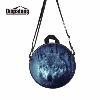 

Dispalang Wolf Prints Kids Round Bag Animal Children Backpack Women Casual Small School Bag Girl Dual Use Shoulder Bag Mini Bag