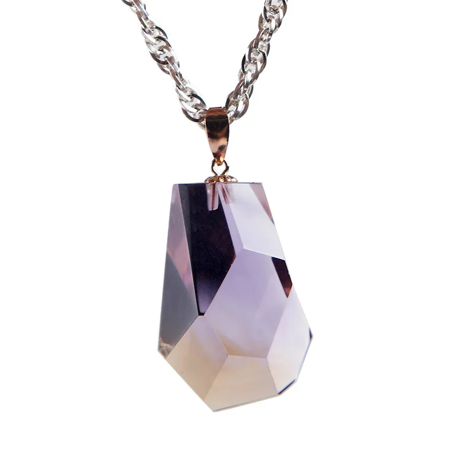 

2019 Newly Genuine Natural yello Purple Crystal Quartz Water Drop Shape Pendant AAAA Fashion Crystal Stone Pendnat