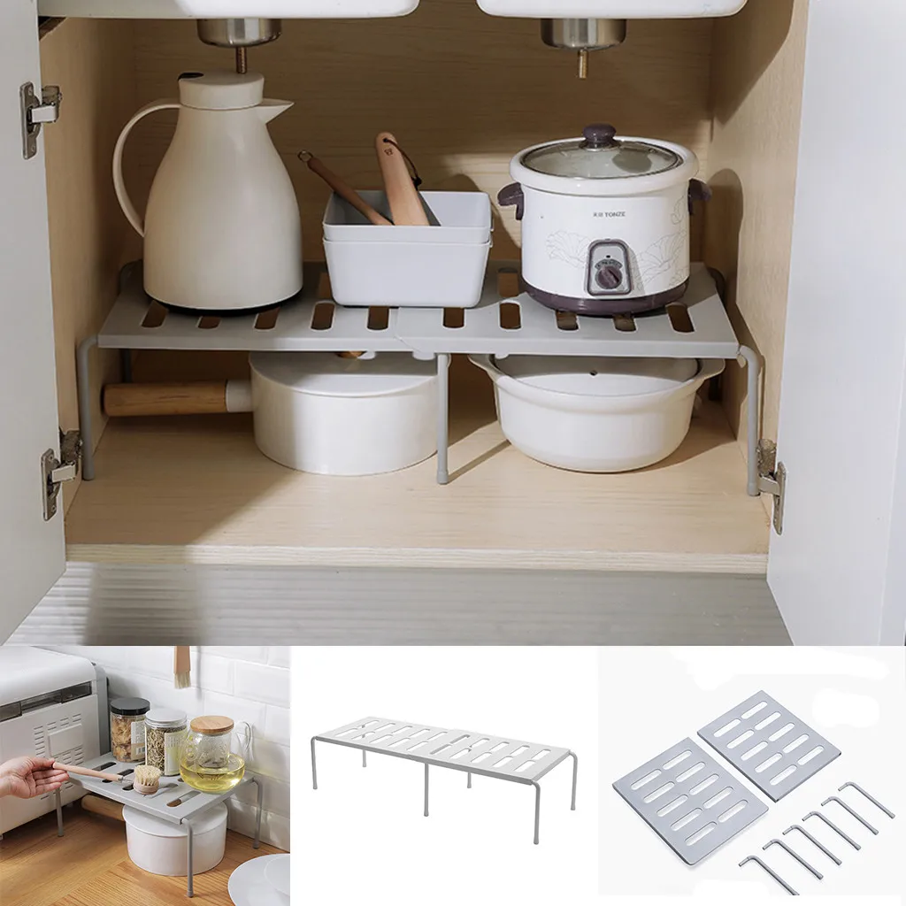 

Detachable Telescopic Adjustable Kitchen Shelf Bathroom Storage Rack Spice Rack Combination Storage Rack H0328