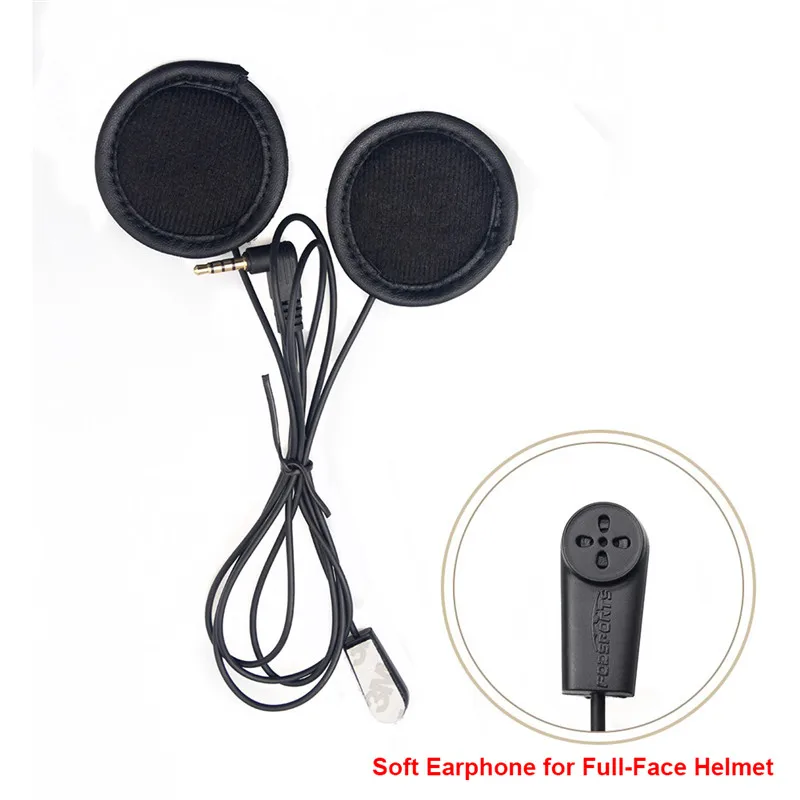 Fodsports Full Face Helmet Headsets Soft Wire with Clip for V4 V6Pro Bluetooth Integral Helmet Intercom Headphone 3 5 Jack Plug