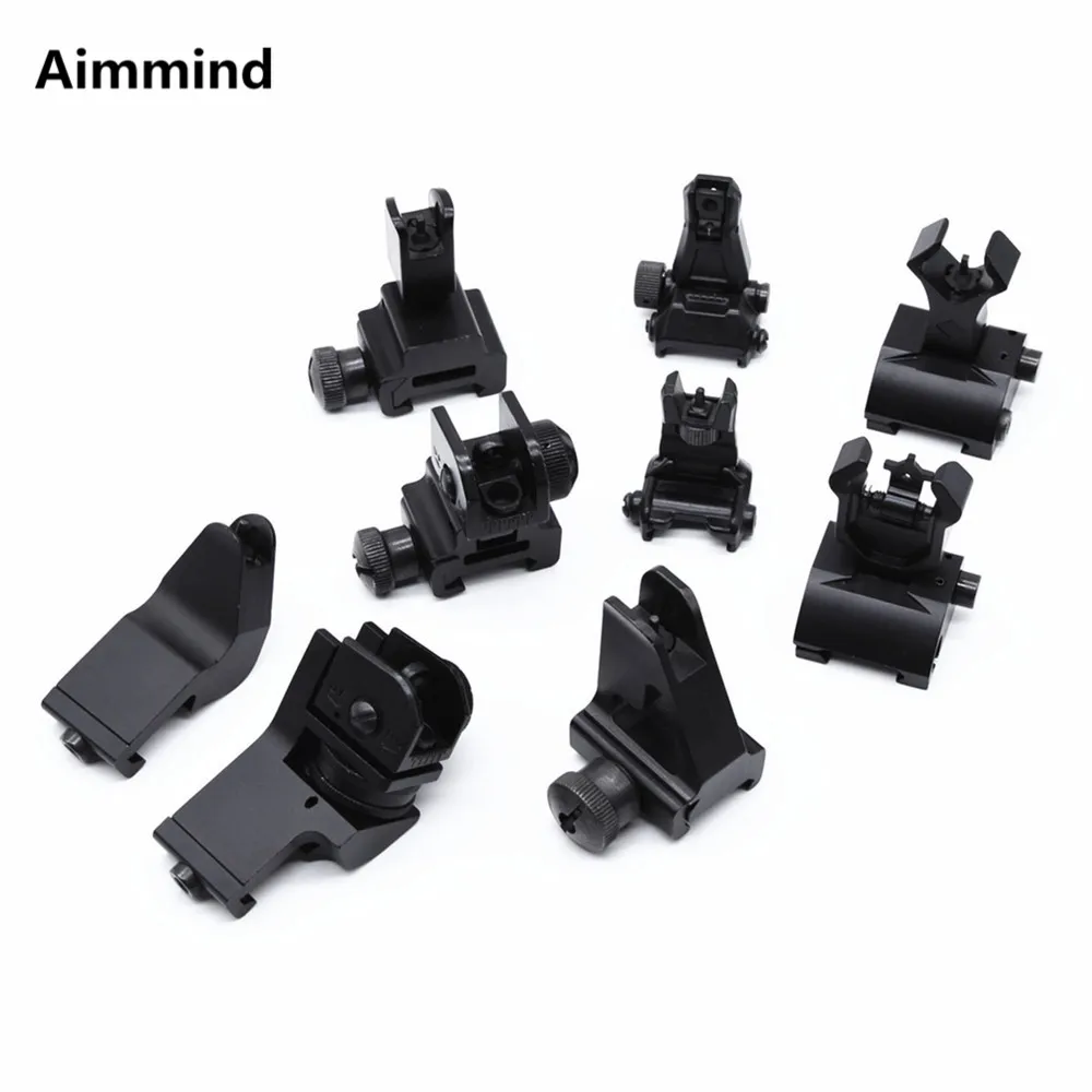 

Riflescopes Hunting AR15 AR 15 AR-15 Folding Flip Up Iron Front Rear Sight Backup Rifle Sight 45 Degree Rapid Offset Transition