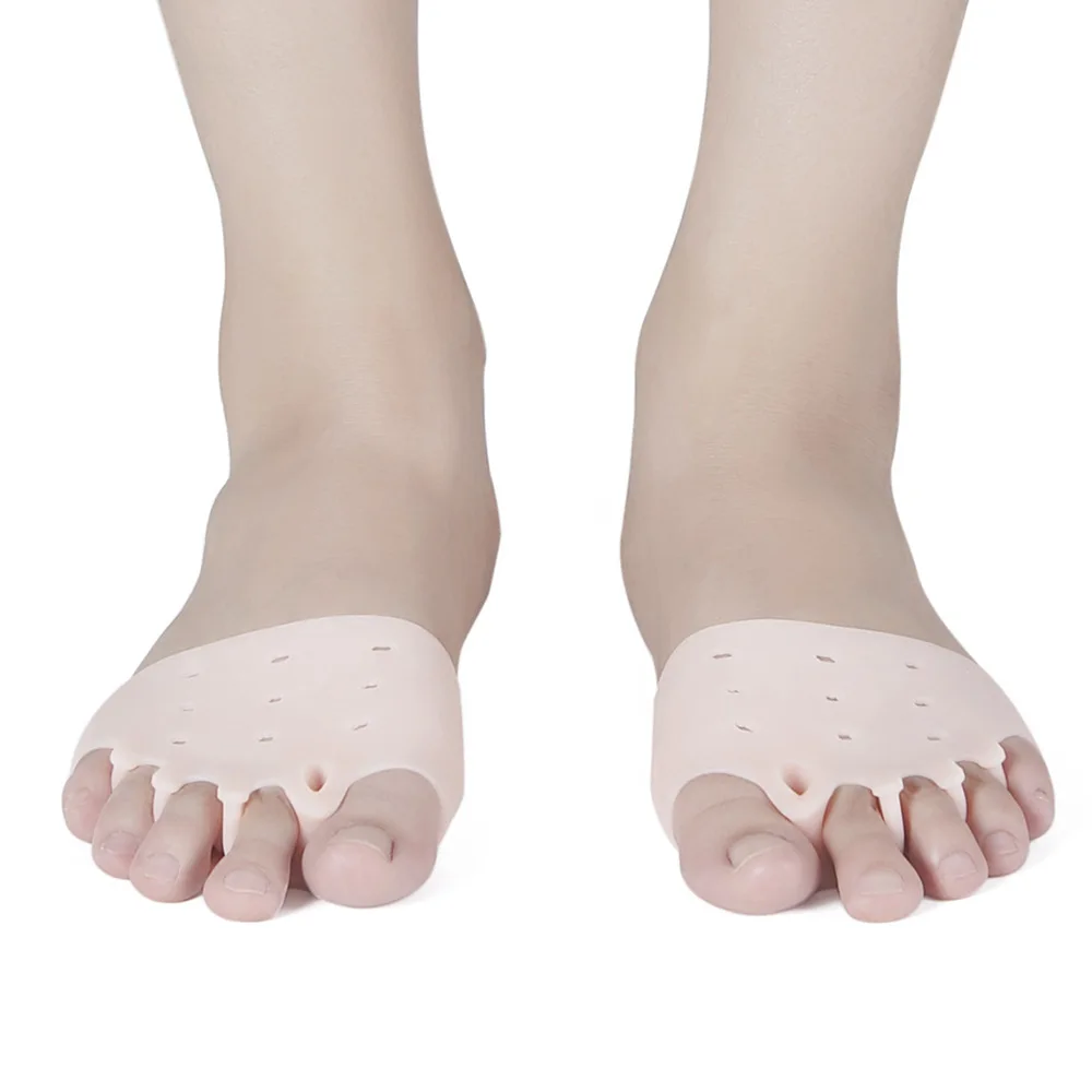 

1 Pair of Comfortable Five holes Hallux Valgus Straightener Orthodontic Toe Braces Silicone Toe Foot Cover