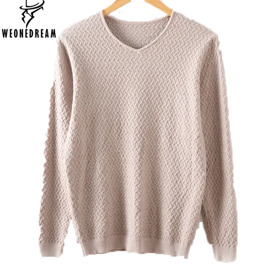 WEONEDREAM Модный облегающий свитер мужской классический пуловер мужской сплошной цвет v-образный вырез Pull Homme кашемировые шерстяные свитеры рубашка