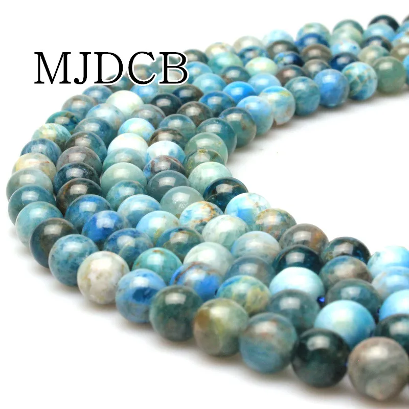 MJDCB Natural Blue Kyanite Loose Beads Round 6,8,10mm Energy Stone Bead