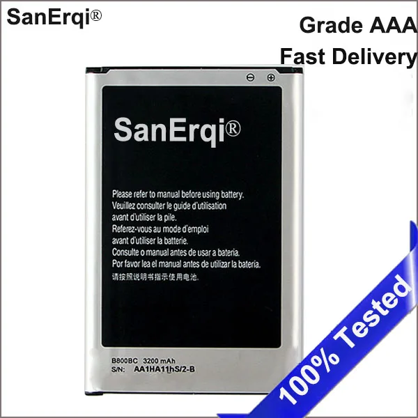Аккумулятор SanErqi для SAMSUNG GALAXY Note 3 N9006 N9005 N900 B800BC 3200 мАч | Мобильные телефоны и