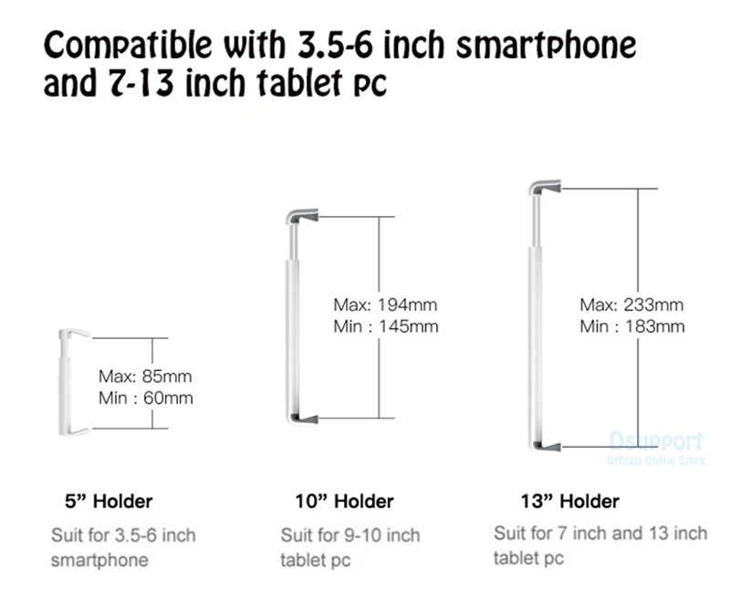 Dsupport OA-2S/OA-8/OA-8Z/OA-9/OA-9X планшетный ПК/мобильный 5-13 дюймов аксессуар совместим со всеми OA серии