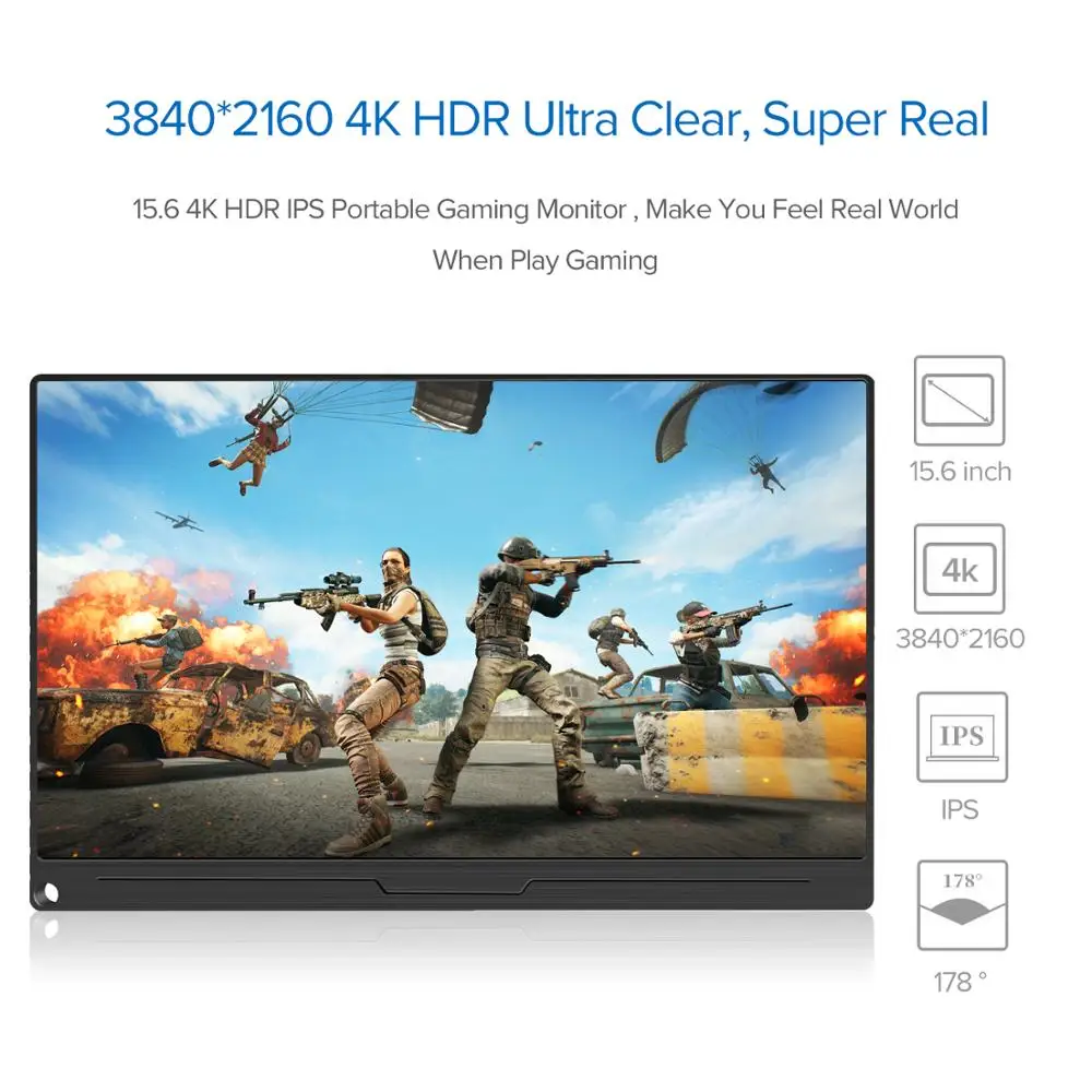 15," компьютерный монитор 4K игровой монитор ips экран Внешний портативный ноутбук HDR 3840x2160 подходит для Hdmi PD Mini DP