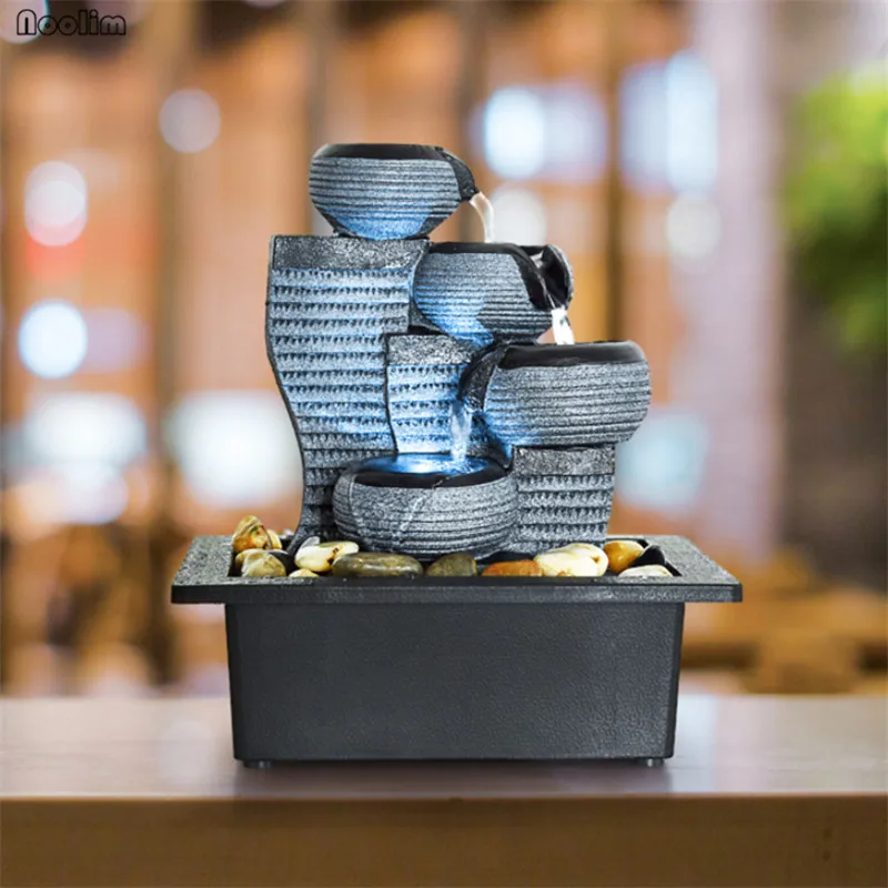 Смоляные скальные камни, фонтан, водопад, фэн-шуй, настольный пейзаж ...