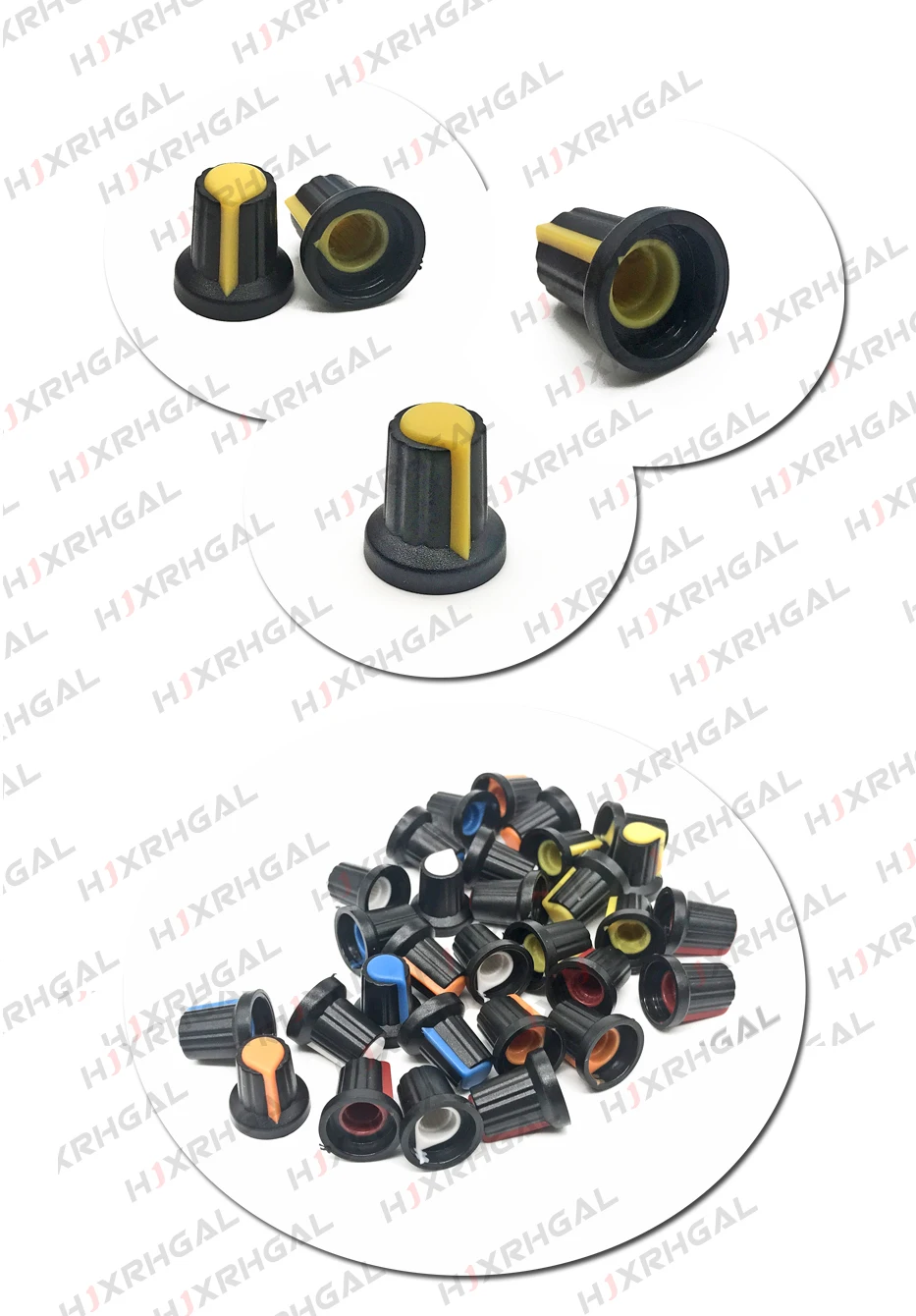 5 значение* 6 шт. = 30 шт. WH148 Ручка потенциометра(медный сердечник) 15X17 мм AG2 Желтый Оранжевый Синий Белый Красный
