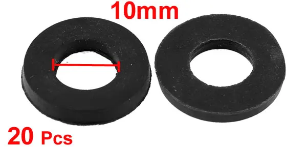 Uxcell 20 штук уплотнительное кольцо резиновая Материал круглый Форма шланг прокладка плоская шайба много для кран прокладка черный - Цвет: M10 x 20 x 3mm