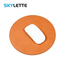 Круглый коврик для мыши из кожи Crazy-horse 220x220 мм мягкий коврик для мыши из искусственной кожи микрофибра Гладкий Водонепроницаемый коврик для ...(China)