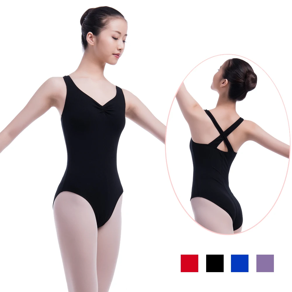 

Adult Ballet Leotard Black Cotton Lycra Women Dance Gymnastics Leotards for Girls Cross Back Lilac Ballet Bodysuit Dance Costume