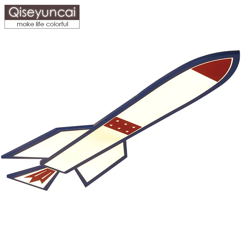 

Qiseyuncai Modern creative acrylic children cartoon airplane ceiling lamp simple boy girl bedroom rocket lighting free shipping