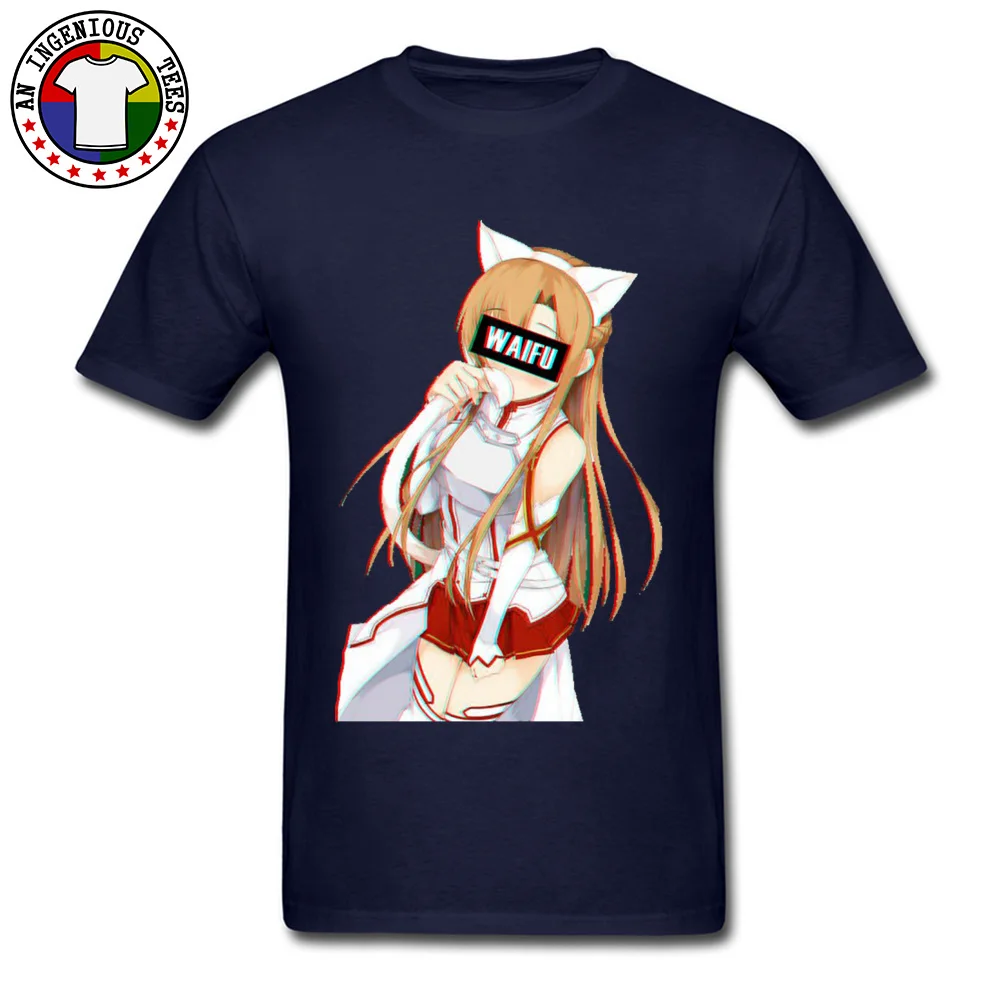 Neko-Waifu-Zero-Two- 100% Cotton Men Short Sleeve Tops & Tees 3D Printed NEW YEAR DAY T Shirt Family Round Collar Tops T Shirt Neko-Waifu-Zero-Two- navy