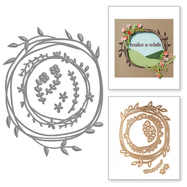 

Swovo Wreath Frame 2019 New Metal cutting dies Decorative DIY Scrapbooking Steel Craft Die Cut Embossing Paper Cards Stencils