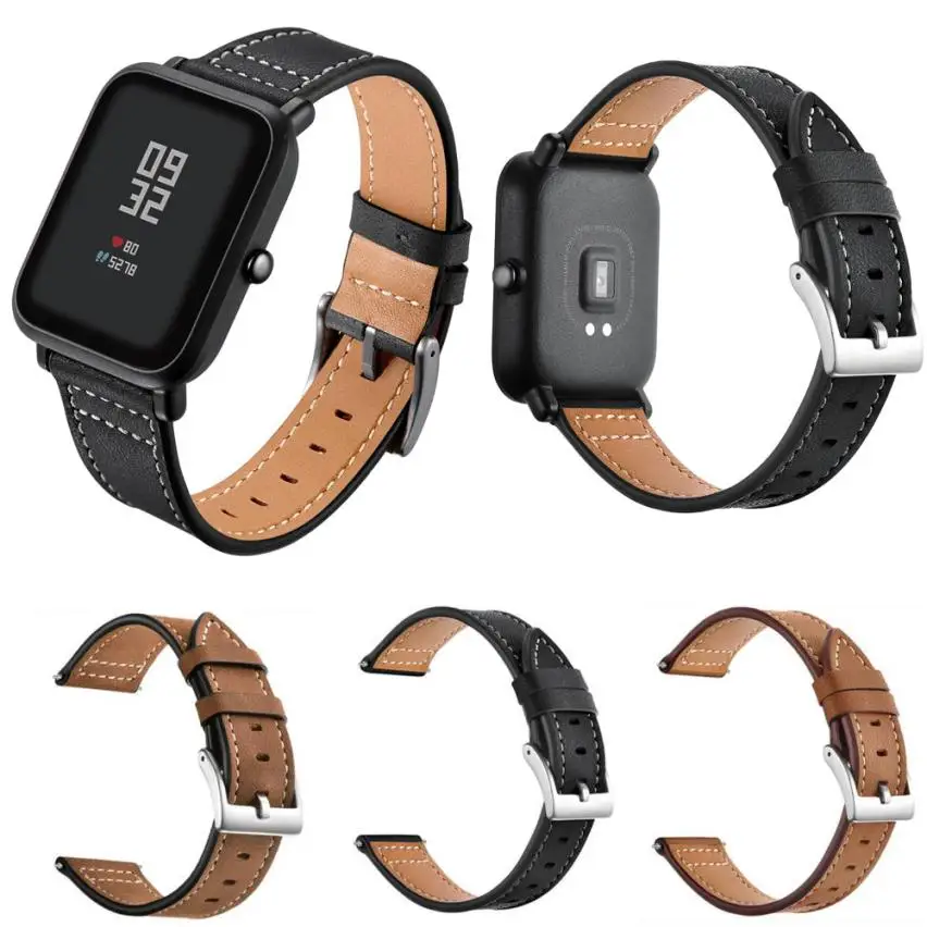 Кожаный ремешок для наручных часов Xiaomi /Huami /Amazfit /Bip /Youth Watch носимые устройства