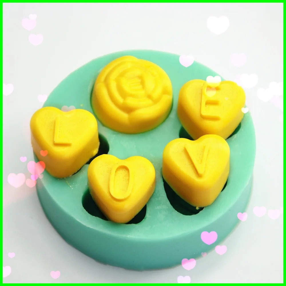L O V E letter &love Shape Silicone 3D Cake Decorating ...