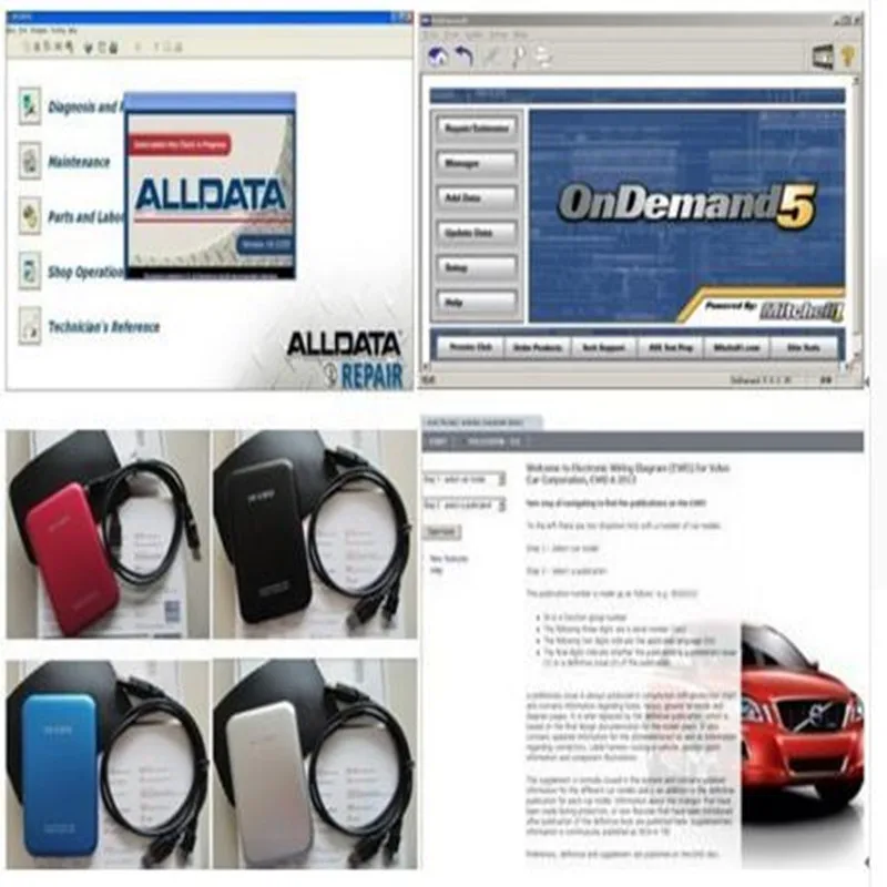 2019 alldata и по mitchell V10.53 программное обеспечение для ремонта + 2015 в 1 5 ТБ с жестким