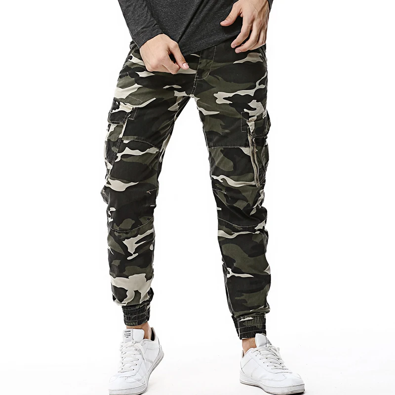 Günstige 2020 mode Frühjahr Herren Taktische Fracht Jogger Männer Camouflage Camo Hosen Armee Militär Casual Baumwolle Hosen Hip Hop Männlichen Hosen