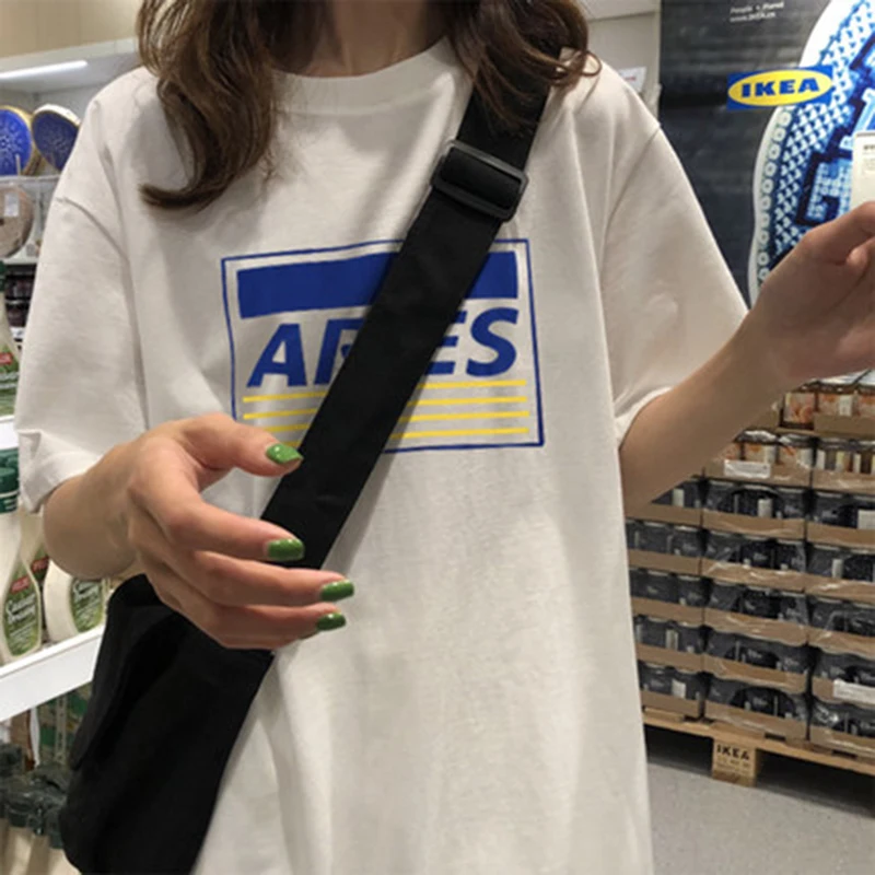 

Harajuku style short-sleeved women loose Korean version of the new strange girl jacket hip-hop student ins super fire T-shirt