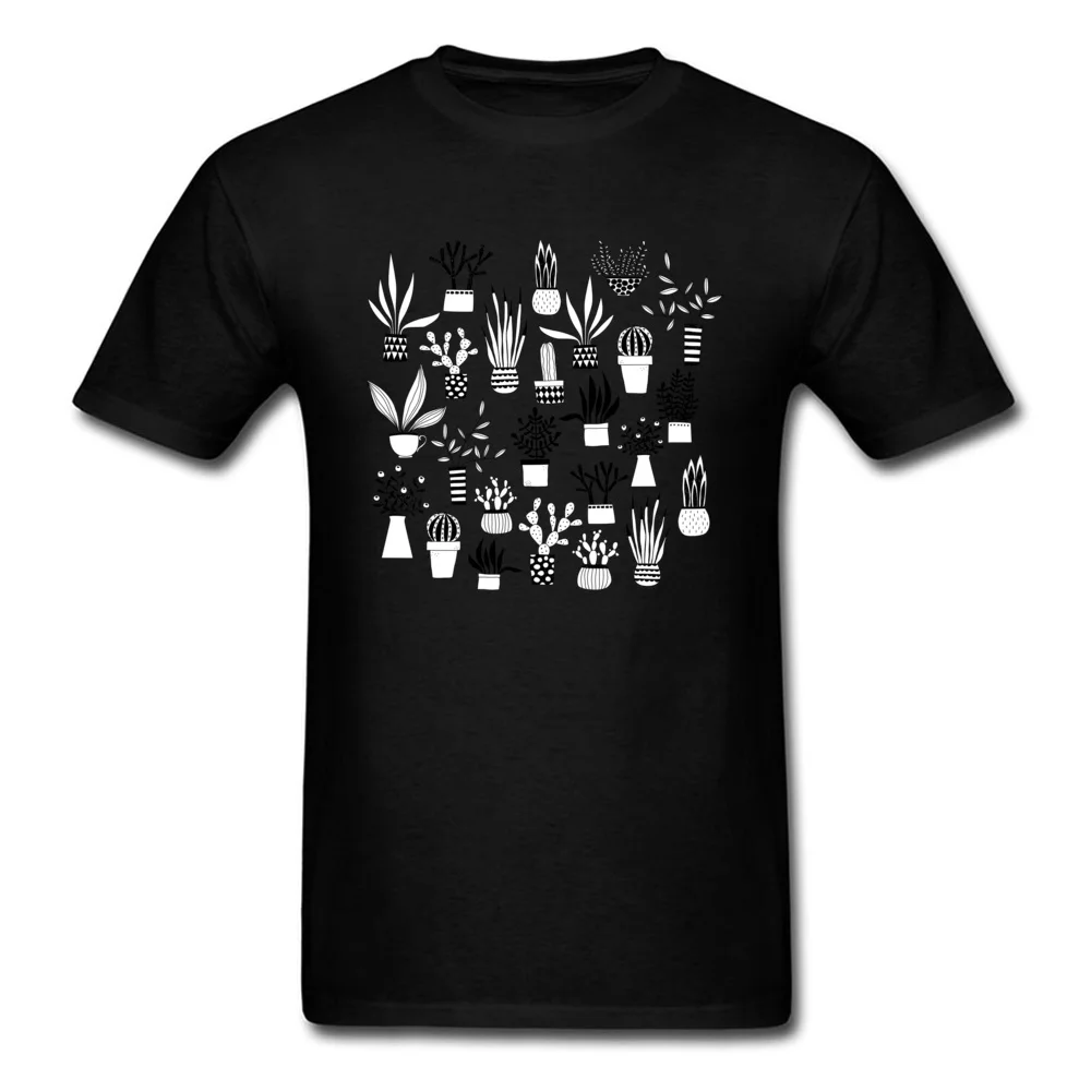 Cacti and Succulents O Neck T Shirt Summer T Shirt Short Sleeve Brand New 100% Cotton Cool Tees Simple Style Men Cacti and Succulents black