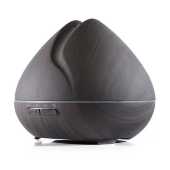 

VVPEC 500ml air humidifier with remote control white wood grain aroma oil diffuser air purifier 7 colors options lamp for home