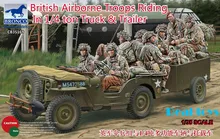 Bronco 35169 1 35 scale British Airborne Troops Riding In 1 4 Ton Truck Trailer