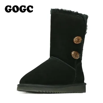 

GOGC Women's Winter Shoes Snow Boots Women's Winter Boots with Wool Fur Comfortable Genuine Leather Women's Winter Boots 9720