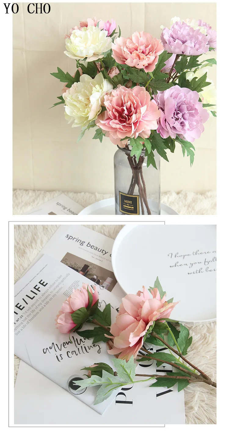 Chinese national flower peonies  simulation big peony flowers for home, living room, bedroom, party,wedding,hotel,shopwindow  decoration arranging flower accessories for christmas new year Halloween Thanksgiving Anniversari (7)