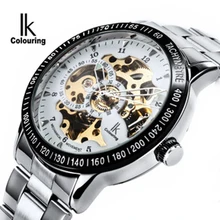 Luxury Mechanical Skeleton Waterproof Watch Men Brand IK Stainless Steel Strap Fashion Casual Wristwatches Relogio masculine