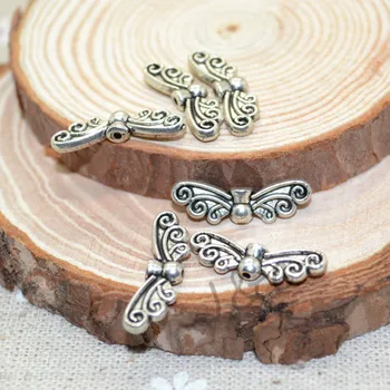 

300pcs Wholesale-Free Shipping! charms Tibetan silver alloy Wings connector DIY vintage jewelry findings #z140781