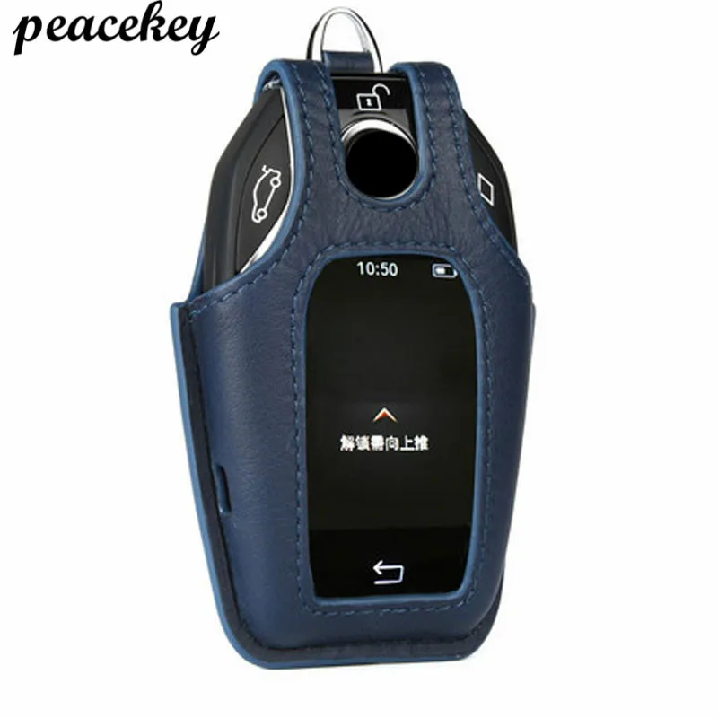 

Peacekey Genuine Leather Car Key Sticker For Bmw 2017 2018 7 Series 730Li 740Li 750Li 760Li For Bmw Key Case Cover For BMW