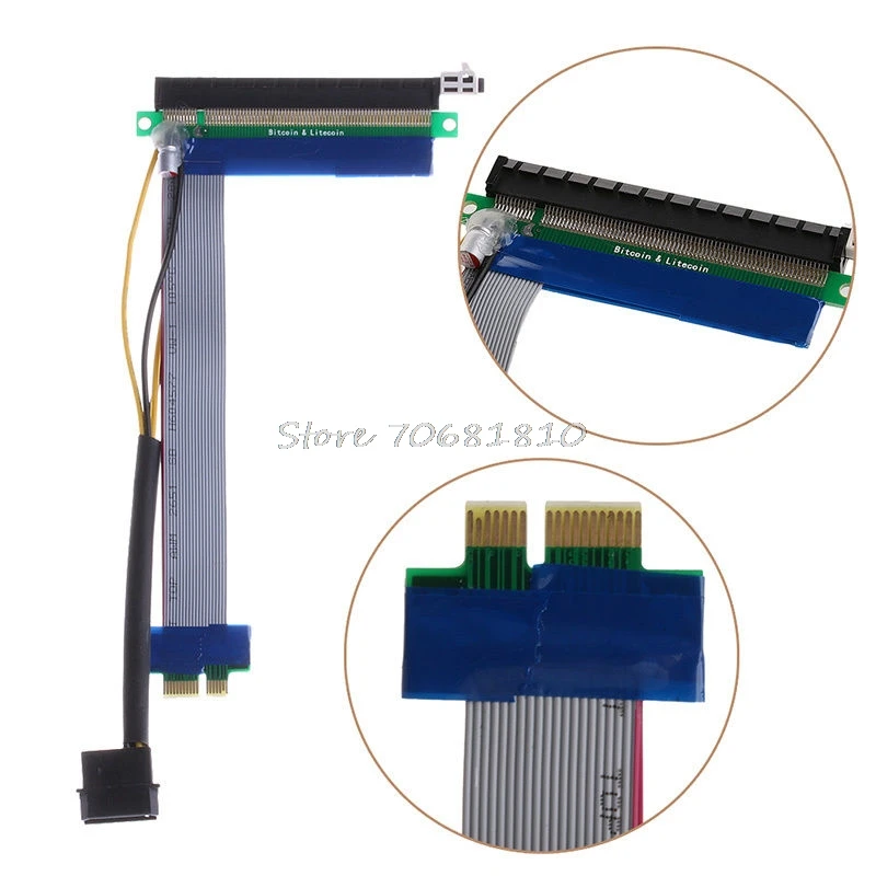 PCI-E 1x до 16x питание PCI Express удлинитель Riser адаптер карты гибкий кабель