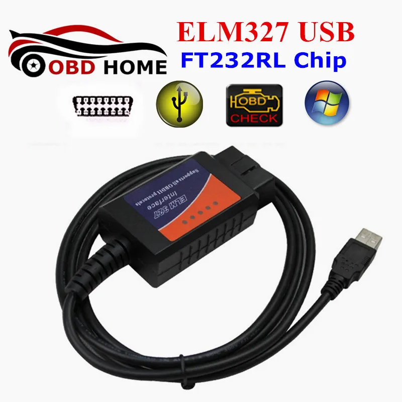OBD2 IMPORTED FT232RL Chip Auto Code Reader USB ELM 327 OBDII