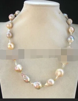 

N freshwater pearl reborn keshi multicolor drop necklace Discount AAA