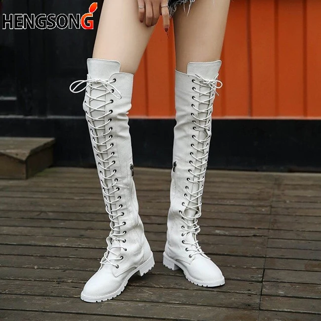 lace up over the knee boots