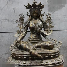 Xd 003339 Тибет Монастырь Старый Бронза Медь Ваджрасаттва Бодхисаттва гуань-Инь статуя Будды