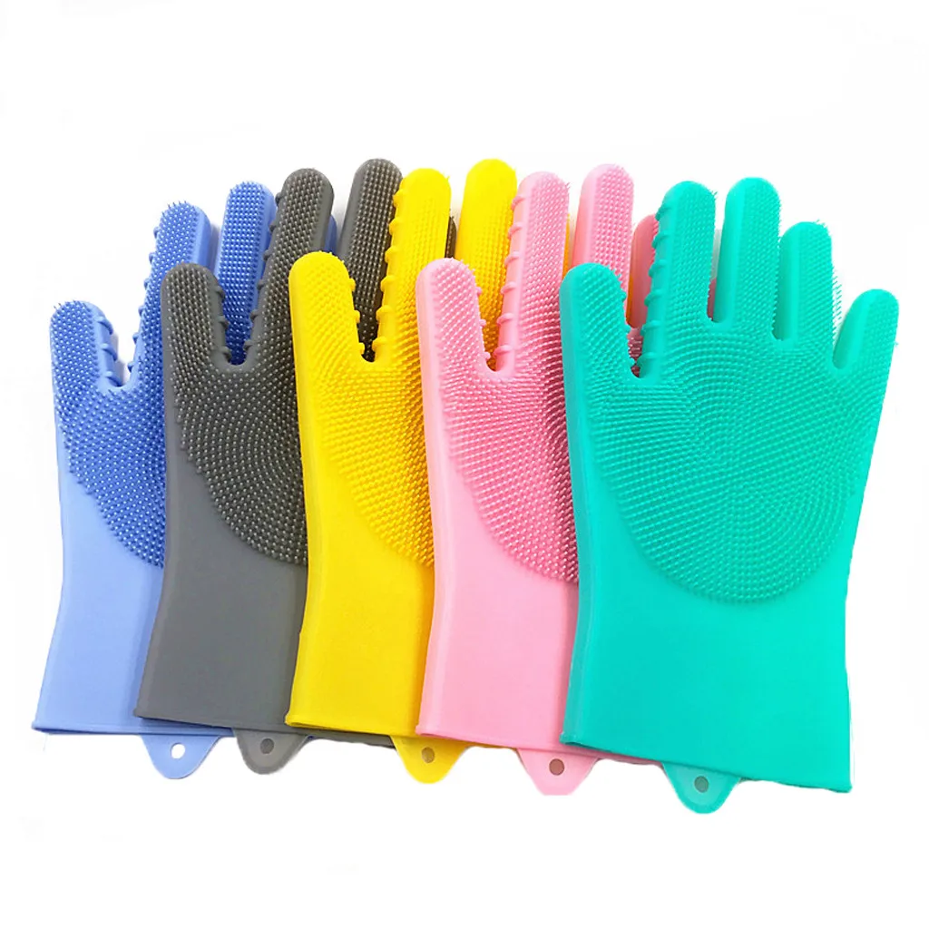 1 шт. перчатки для мытья посуды, силиконовые перчатки для чистки посуды с чистящей щеткой, кухонные перчатки для мытья посуды