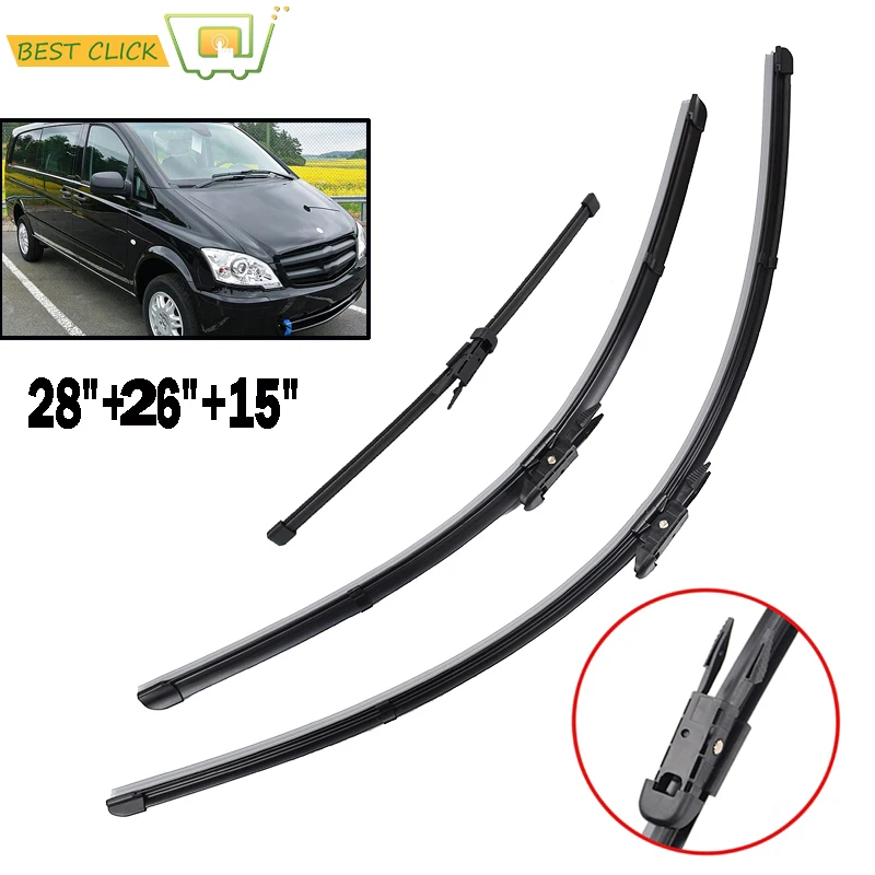 Щетки стеклоочистителя Misima для Mercedes Benz Vito Viano W639 28/26/15 дюймов|wiper blade|windscreen wiper