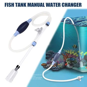 

Manual Aquarium Water Changer Filter Fish Tank Water Telescopic Silicone Tube Pump FPing