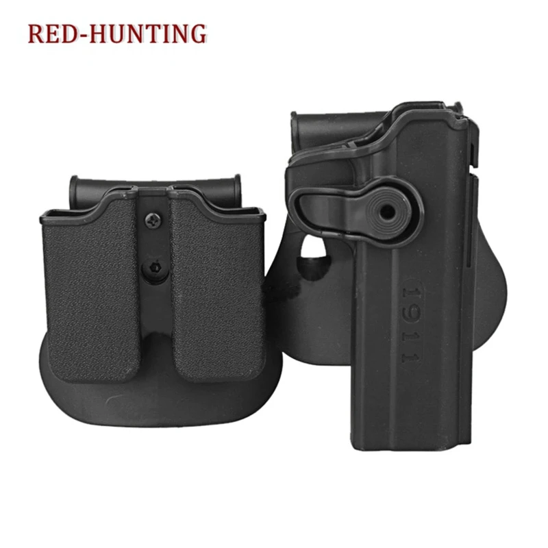 

IMI Style Colt 1911 RH Pistol & Magazine Paddle Holster Black Coyote Tactical Holster Airsoft Pistol Gun Case