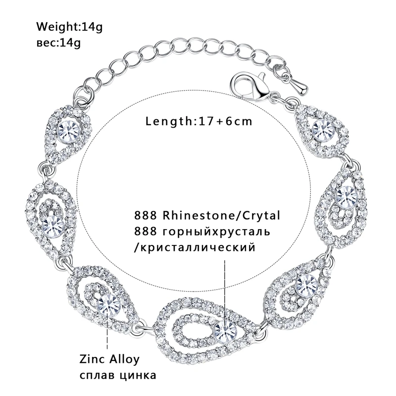 Minlover Серебряный Цвет Кристалл Свадебные Ювелирные наборы для женщин роскошные стразы серьги браслет ожерелье набор TL001+ SL022