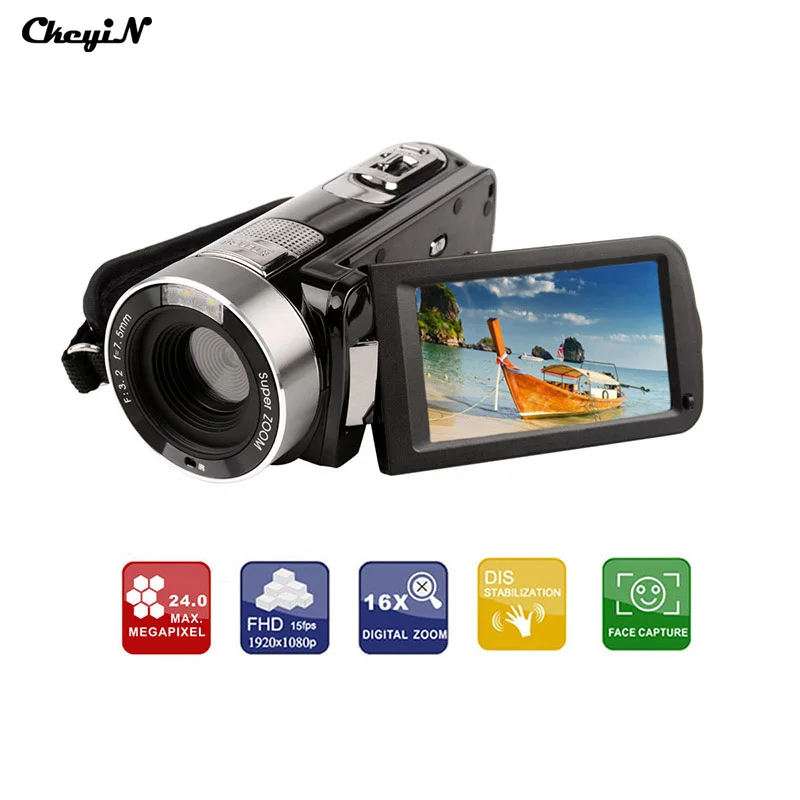 Hot Sale Camera HD 1080P 24MP 18X Digital Zoom Anti-shake Digital Camera Mini DV Camcorder With Remote Control DVR57-3131