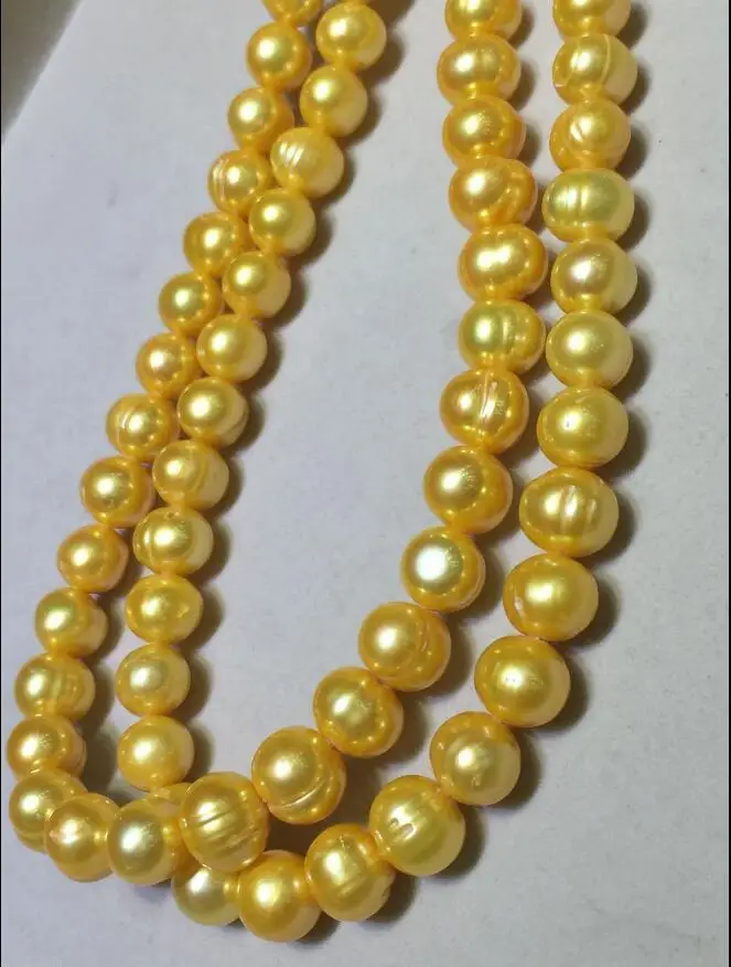 

35 INCH HUGE NATURAL AAA 11-12MM SOUTH SEA GOLDEN PEARL NECKLACE 14k/20 GOLD CLASP