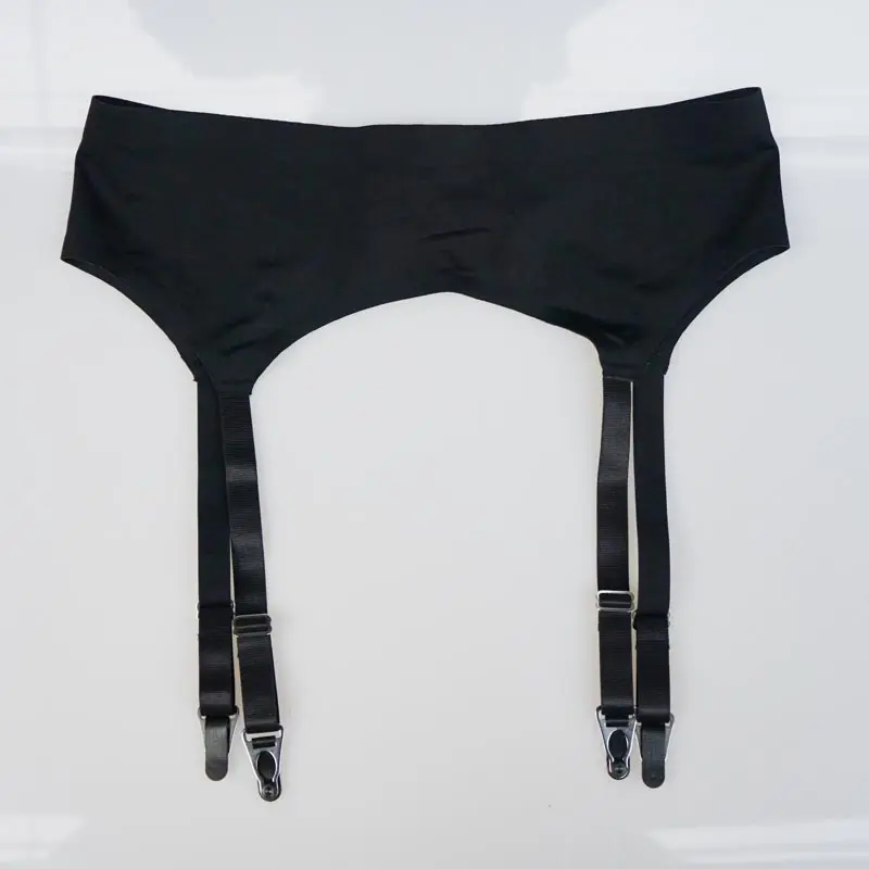 Women Garters Seamless Vintage Garter Belt 4 Wide Straps Metal Buckles Sexy Suspender Belt for Stocking Retro Sexy Lingerie