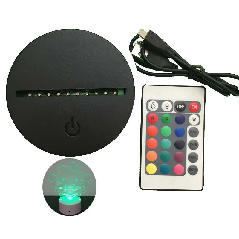 

Friendship lamps Luminous Toys 3D Visual Acrylic 16 color change 4Model 5V 3W with USB charger Adaper LED Toy for Children Gift